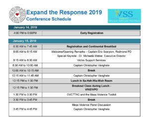 2019 expand the response conference schedule