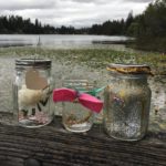 lake scenery decorated mason jars