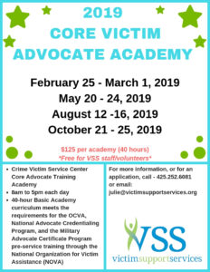 2019 core victim advocate flyer VSS