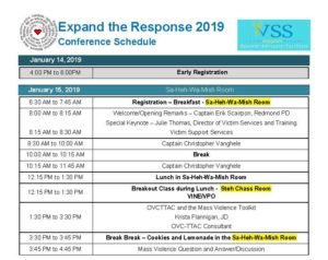 2019 Expand the Response conference schedule