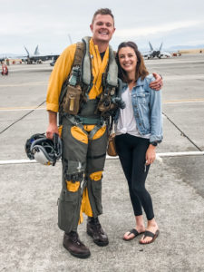 man pilot and woman smiling
