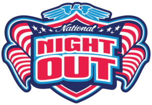 logo national night out red white blue