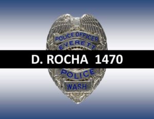 Police badge D. Rocha 1470 Everett